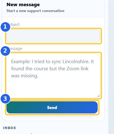 14. Help, messages and diagnostics: highlighted controls in the released TrainerMate app